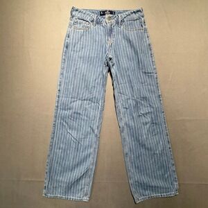 Hollister Low Rise Vintage Baggy Pinstripe Jeans Blue White 3R W26 L32 Cotton